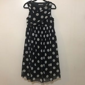 Black & white polka dot maternity dress